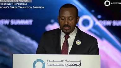 ​ رئيس وزراء إثيوبيا يدعو العالم للاتحاد لمواجهة تغير المناخ